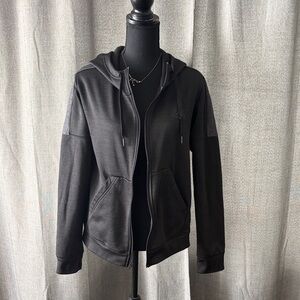 Adidas Black and Gray Fleece Hoodie